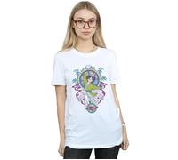 Mulan Ornamental Cotton Boyfriend T-Shirt Disney White XL
