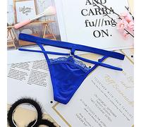 MULANY Knickers 3Pcs Women Sexy Underwear Bandage Thongs Lace Panties Lovely Transparent G-strings Briefs Fashion Ladies Sexy g strings (Color : Royal blue, Size : 3 pc)