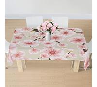 Mularoka Cherry Blossom Rectangle Tablecloth 54 x 70 Inch Waterproof Stain and Wrinkle Resistant Table Cloth Washable Polyester Table Cover for Dining Table Buffet Parties Camping