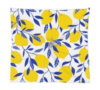 Mularoka Silk Like Head Scarf for Women 23.6” Square Satin Hair Scarf Fashion Print Pattern Scarves Silk Feeling Neckerchief, Watercolor Lemons Pattern, 23.6x23.6 inch