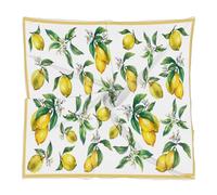 Mularoka Silk Like Head Scarf for Women 23.6” Square Satin Hair Scarf Fashion Print Pattern Scarves Silk Feeling Neckerchief, Fruits Lemon Paint, 23.6x23.6 inch