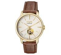 Mulberry 9603 Swiss Automatic Silver Dial Calfskin Leather Watch Gevril Brown One Size