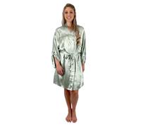 Mulberry Park 22 Momme Silk Robe - Kimono Robe Style, Pure Silk Robes for Women, Soft, Lightweight, and Comfy Robes, Sage, One Size