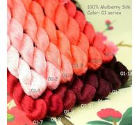 Mulberry Silk Embroidery Thread Floss Yarn Silk Threads Red Rose Coral Pink Peach Garne