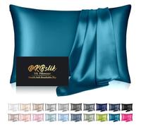 Mulberry Silk Pillow Cases Queen Size, Silk Pillowcase for Hair and Skin, Anti Acne Cooling Beauty Sleep Both Sides Natural Silk Satin Pillowcases with Hidden Zipper, Gifts for Women Men, Teal