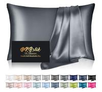 Mulberry Silk Pillow Cases Queen Size, Silk Pillowcase for Hair and Skin, Both Sides Natural Silk Satin Pillowcase for Sleeping Women with Zipper, Gifts for Women Men, Space Grey