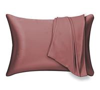 Mulberry Silk Pillowcase 2 Pack for Hair and Skin,with Hidden Zipper.Both Sides 19 Momme Allergen Proof Soft Breathable Smooth Silk Pillow Cover (Standard, Mocha)