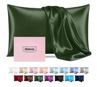 Mulberry Silk Pillowcase for Hair and Skin - Soft Breathable Smooth Both Sided With Zipper - Beauty Sleep Pillow Case for Gift (Standard, Green)