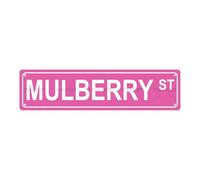MULBERRY ST Location Metal Tin Street Sign Bar Cafe Garage Cave Home Room Wall Bathroom Farmhouse Garden Porch Patio Decor, 16 x 4 Inch