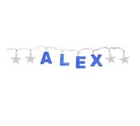Mulberry Studios ALEX - Indoor Decorative LED String Lights Hanging Decorations Light Up Your Name in LED Blue Lights