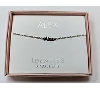 Mulberry Studios ALEX Named Identite Bracelet Silver Colour With Love Gift Boxed Presented By Sterling Effectz