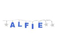 Mulberry Studios ALFIE - Indoor Decorative LED String Lights Hanging Decorations Light Up Your Name in LED Blue Lights