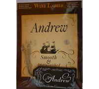 Mulberry Studios Andrew Wine Label, 2 Front and Back Labels and 2 Tags