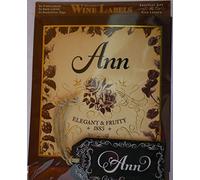 Mulberry Studios Ann Wine Label, 2 Front and Back Labels and 2 Tags