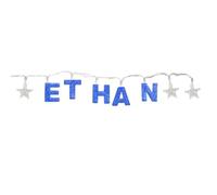 Mulberry Studios ETHAN - Indoor Decorative LED String Lights Hanging Decorations Light Up Your Name in LED Blue Lights