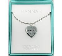 Mulberry Studios HANNAH Named Chosen Lockets/ Pendants With Picture Holder Presented Beautifully By Sterling Effectz, Pink,Black