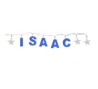 Mulberry Studios ISAAC - Indoor Decorative LED String Lights Hanging Decorations Light Up Your Name in LED Blue Lights