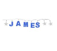 Mulberry Studios JAMES - Indoor Decorative LED String Lights Hanging Decorations Light Up Your Name in LED Blue Lights