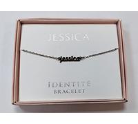 Mulberry Studios JESSICA Named Identite Bracelet Silver Colour With Love Gift Boxed Presented By Sterling Effectz