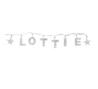 Mulberry Studios LOTTIE - Indoor Decorative LED String Lights Hanging Decorations Light Up Your Name in LED Clear Lights