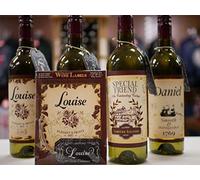 Mulberry Studios Louise Wine Label, 2 Front and Back Labels and 2 Tags