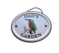 Mulberry Studios Men's Decorative Bird Garden Sign - Dad's Garden in White Mulberry Studios White