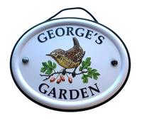 Mulberry Studios Men's Decorative Bird Garden Sign - George's Garden in White Mulberry Studios White