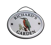 Mulberry Studios Men's Decorative Bird Garden Sign - Richard's Garden in White Mulberry Studios White