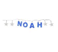 Mulberry Studios NOAH - Indoor Decorative LED String Lights Hanging Decorations Light Up Your Name in LED Blue Lights