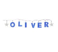 Mulberry Studios OLIVER - Indoor Decorative LED String Lights Hanging Decorations Light Up Your Name in LED Blue Lights