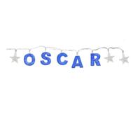 Mulberry Studios OSCAR - Indoor Decorative LED String Lights Hanging Decorations Light Up Your Name in LED Blue Lights