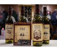 Mulberry Studios Phil Wine Label, 2 Front and Back Labels and 2 Tags
