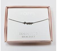 Mulberry Studios POPPY Named Identite Bracelet Silver Colour With Love Gift Boxed Presented By Sterling Effectz