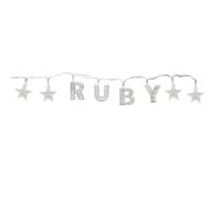 Mulberry Studios RUBY - Indoor Decorative LED String Lights Hanging Decorations Light Up Your Name in LED Clear Lights