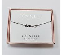 Mulberry Studios SCARLETT Named Identite Bracelet Silver Colour With Love Gift Boxed Presented By Sterling Effectz