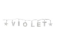 Mulberry Studios VIOLET - Indoor Decorative LED String Lights Hanging Decorations Light Up Your Name in LED Clear Lights