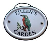 Mulberry Studios Women's Decorative Bird Garden Sign - Eileen's Garden in White Mulberry Studios White