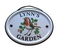 Mulberry Studios Women's Decorative Bird Garden Sign - Lynn's Garden in White Mulberry Studios White