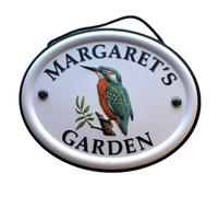 Mulberry Studios Women's Decorative Bird Garden Sign - Margaret's Garden in White Mulberry Studios White