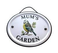 Mulberry Studios Women's Decorative Bird Garden Sign - Mum's Garden in White Mulberry Studios White