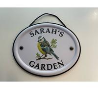 Mulberry Studios Women's Decorative Bird Garden Sign - Sarah's Garden in White Mulberry Studios White
