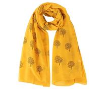 Mulberry Tree Celebrity Designer Shawl Wrap - Women's Long Scarf (Mustard With Black)