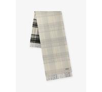Mulberry Womens Mulberry Heritage Check Reversible Wool Scarf Eggshell-Black 1 Size