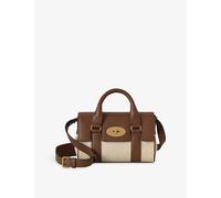 Mulberry Womens Mulberry Mini Bayswater Raffia and Leather Tote Bag Ecru-Bright Oak