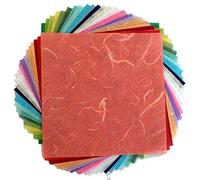 MulberryPaperStock 100 Sheets 6 x 6 inch Origami Square Paper, 25 Colors, Double-Sided, Japanese Folding Crafts