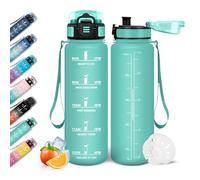 Mulbijeo Water Bottle, 500 ml, Leak-proof with Time Marking, Water Bottle, Motivational & with Filter, Sports Drinking Bottle, Suitable for Carbonated Drinks, for Running, Cycling, Sports Bottle