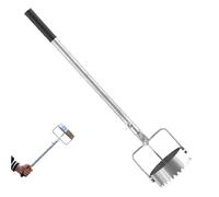 Mulch Film Digging Holes, Stainless Steel Multi-Purpose Hole Punch, Onion Planter & Sod Remover Tool with Retractable Handle, Adjustable Plug for Digging Holes in the Garden, Lawn, Greenhouse