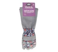 Mulch Heavy Duty Gauntlet Gardening Gloves - Throw Down The Gauntlet - Long Cuff Protection - Patterned Grey