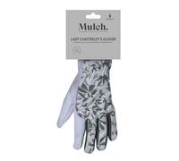 Mulch Ladies Leather Gardening Gloves - Size 8 Medium - Lavender & Green Leaf Design - Extended Cuff for Wrist Protection - Soft Leather Women's Gardening Gloves for Pruning & Yard Work