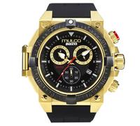 MULCO Buzo Watches for Men Quartz Chronograph Movement with Analog Display and Stainless Steel - Silicone Watch Band - Waterproof, Buzo (Black/ Gold), Chronograph